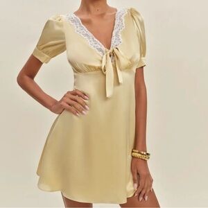 Reformation Avin Yellow Mini Dress